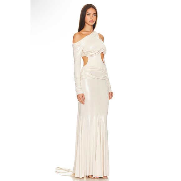 Di Petsa Golden Moonlight Dress in Metallic Gold Size XL $2030 - Picture 7 of 15